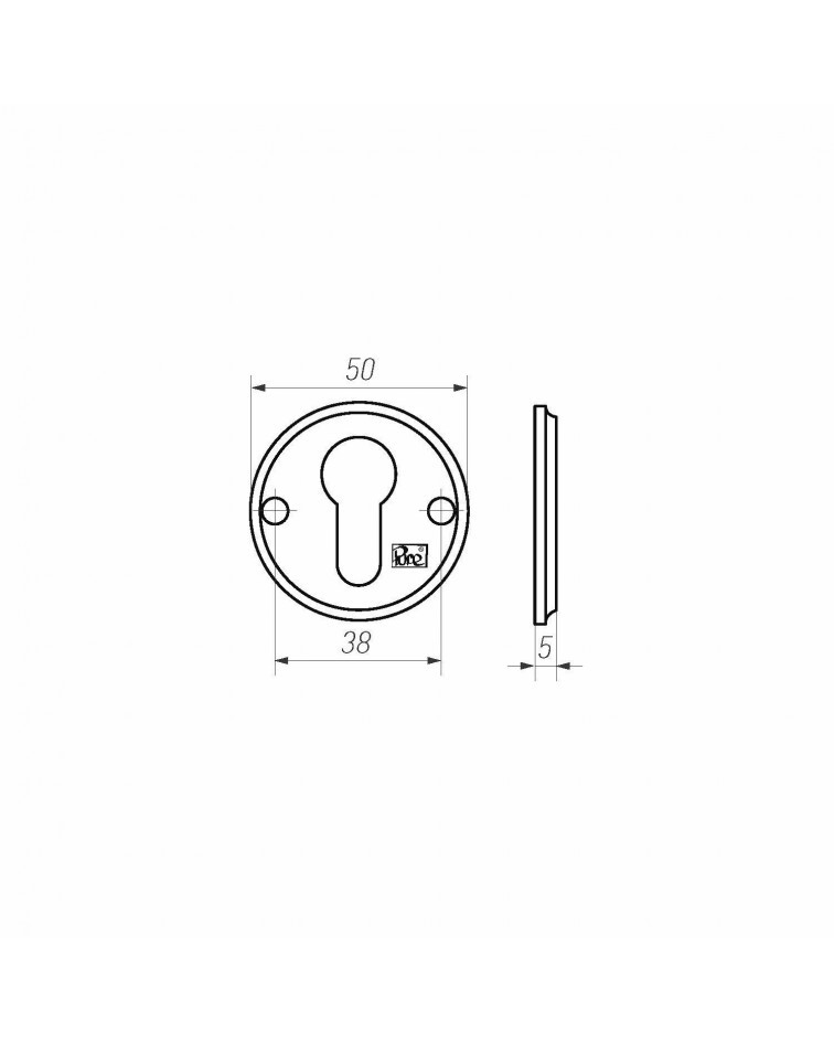 Roseta de puerta R PURE llave PZ-50R - ferretería de diseño