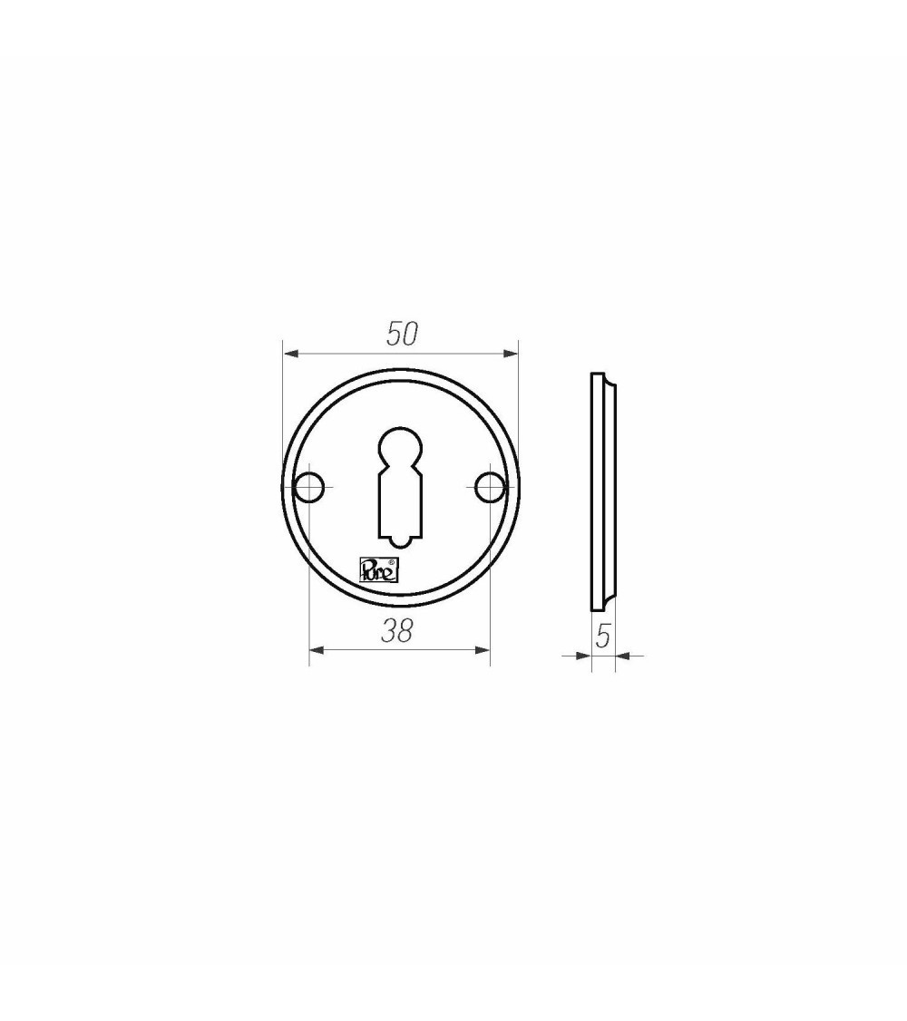 Roseta de puerta R PURE llave L-50R - herraje decorativo