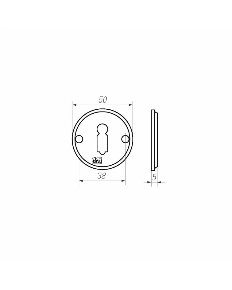 Roseta de puerta R PURE llave L-50R - herraje decorativo