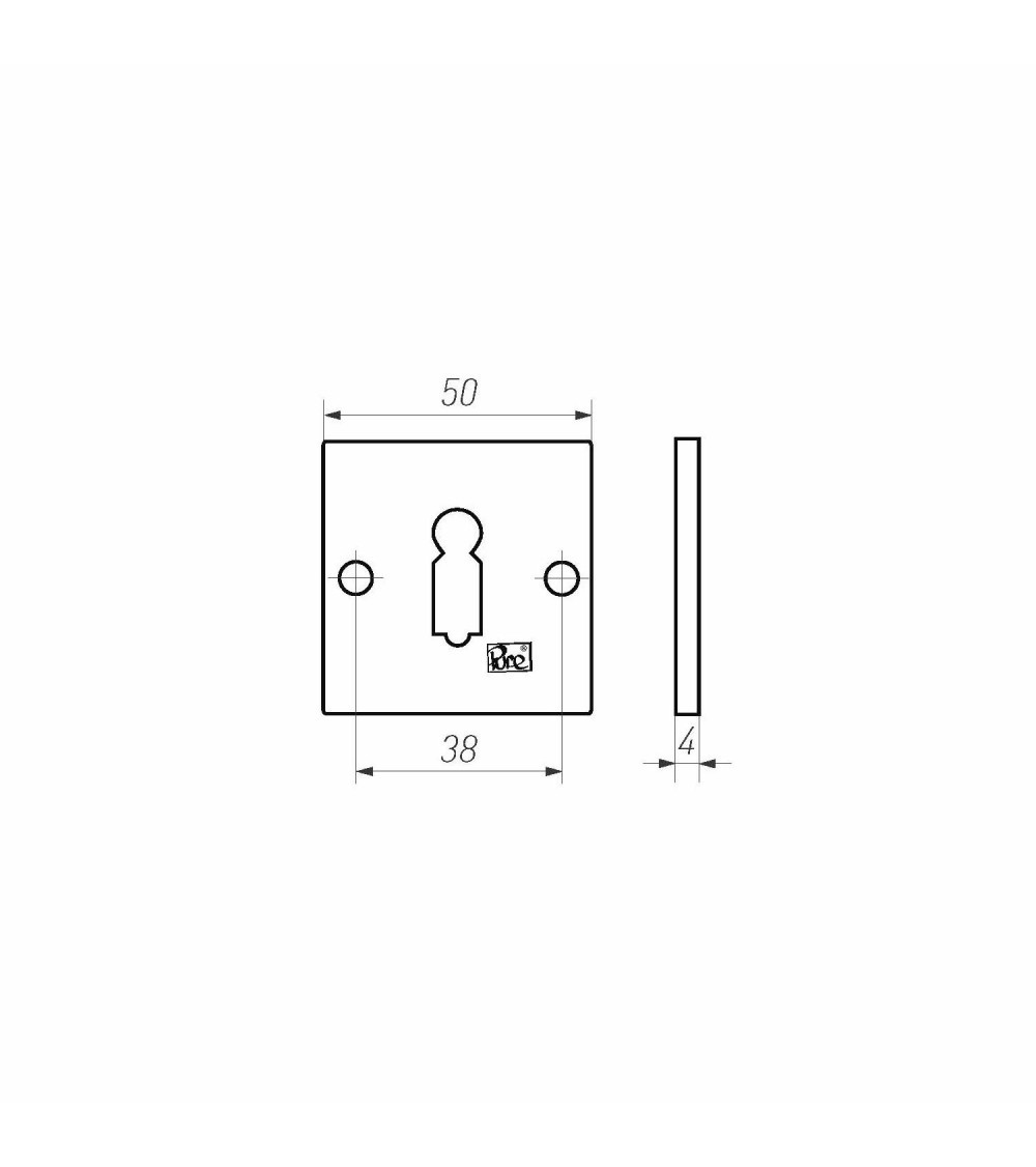 Roseta de puerta PURE llave L-50Q - herraje decorativo