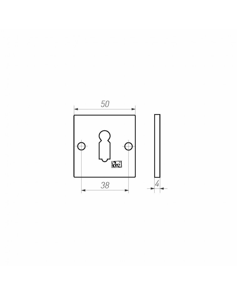 Roseta de puerta PURE llave L-50Q - herraje decorativo