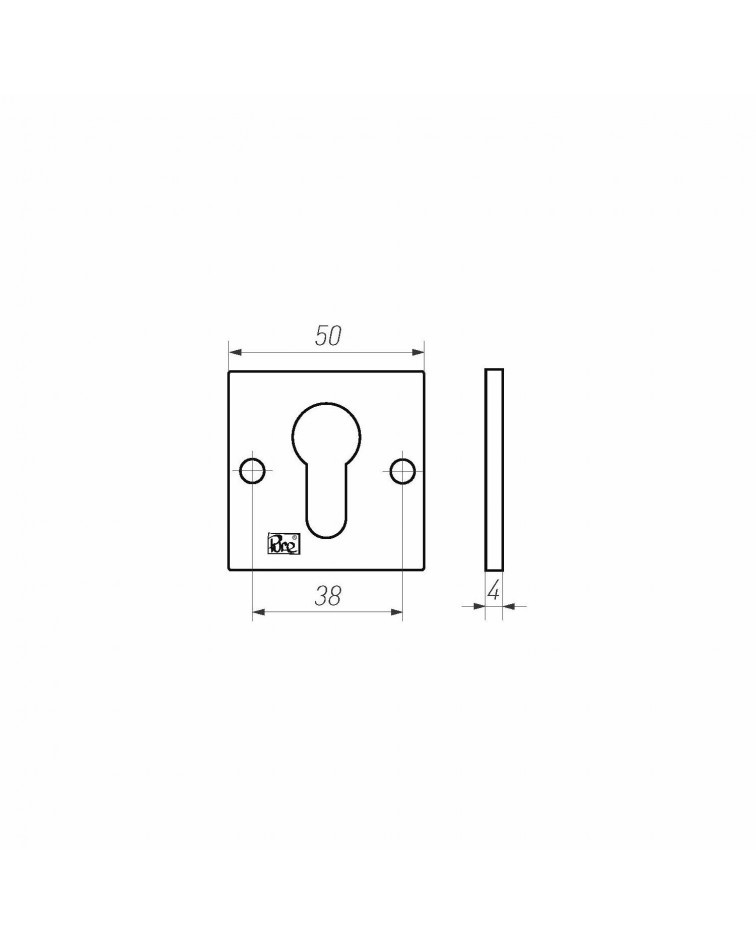Escudo de puerta PURE llave PZ-50Q - herrajes de diseño