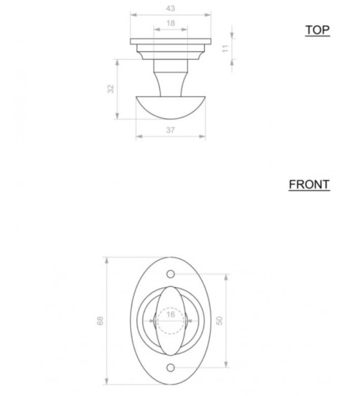 Escudo de puerta CDF llave WC-1508 - ferretería decorativa
