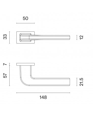 Tirador de puerta moderna ISMENA con dimensiones