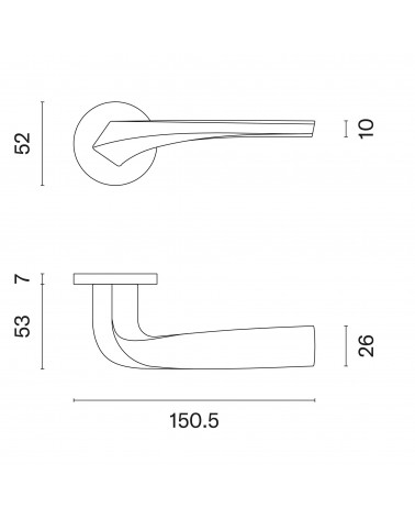 Tirador de puerta moderna DALIA con dimensiones