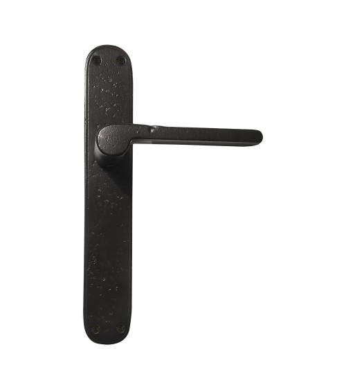 Manilla de puerta negra sobre placa en bronce 1928 - herraje de diseño