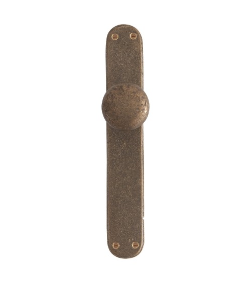 Botón de puerta contemporáneo en placa de limpieza de bronce P40 - tirador de diseño