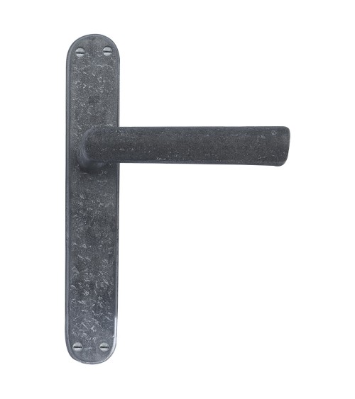 Tirador clásico en bronce sobre placa de limpieza P1930/P40 - herraje decorativo
