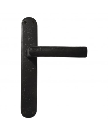 Tirador clásico en bronce sobre placa de limpieza P1930/P40 - herraje decorativo