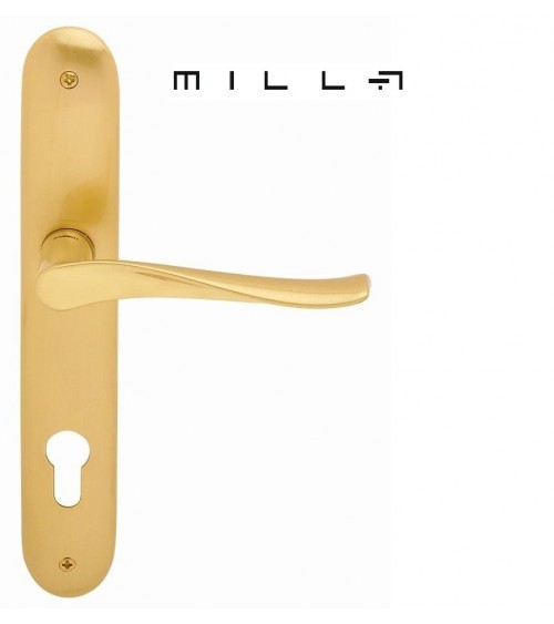 Tirador de puerta sobre placa longitudinal Mandelli Spin herraje decorativo