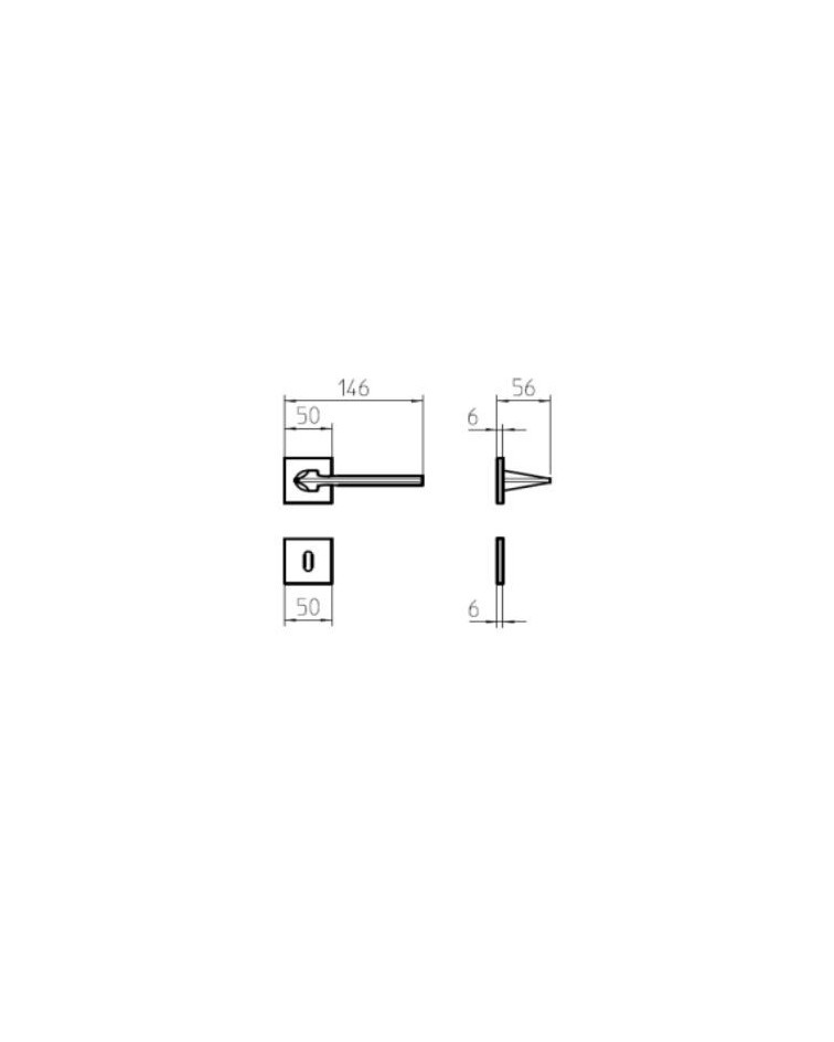 Tirador de puerta en latón Mandelli Kiri con dimensiones