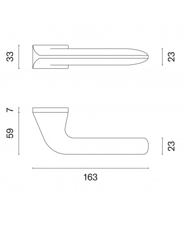 Tirador de puerta GLADIOLA con dimensiones