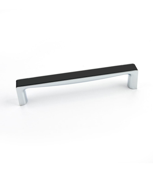 Tirador de mueble negro brillante/cromo brillante TWIX tirador de diseño