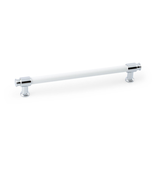 Tirador de mueble blanco brillante/cromo brillante GALIUM-1 tirador de diseño