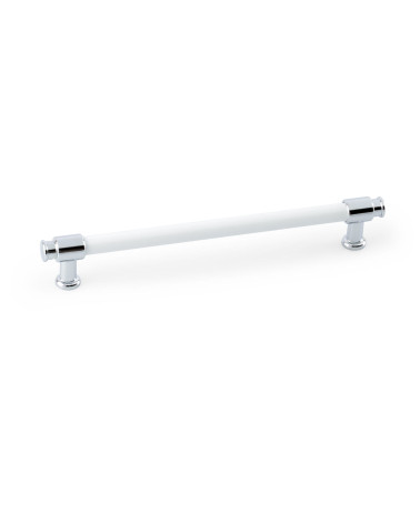 Tirador de mueble blanco brillante/cromo brillante GALIUM-1 tirador de diseño
