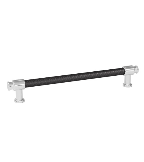 Tirador de mueble anodizado negro/cromo brillante GALIUM tirador de diseño