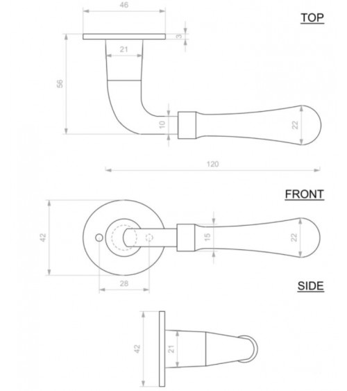 Manilla de puerta retro en hierro sobre placa redonda 1200 - ferretería decorativa