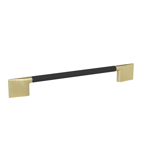 Tirador de mueble anodizado negro/oro mate REMO estriado diseño