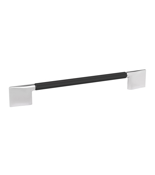 Tirador de mueble anodizado negro/cromo brillante REMO texturizado tirador de diseño