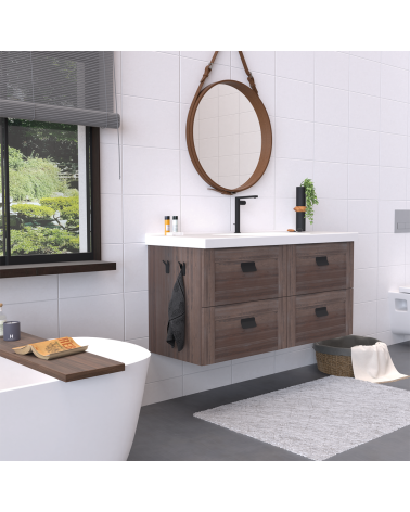 Tirador de mueble SEA diseño color 7 montado en un mueble de baño