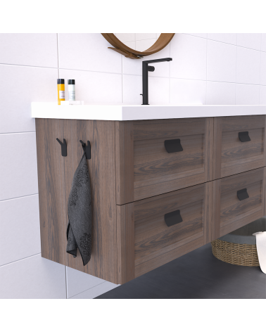 Tirador de mueble SEA diseño color 7 visto en perspectiva montado en un mueble de baño