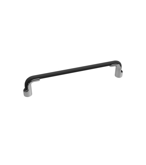 Tirador de mueble negro mate/cromo brillante HERMES diseño