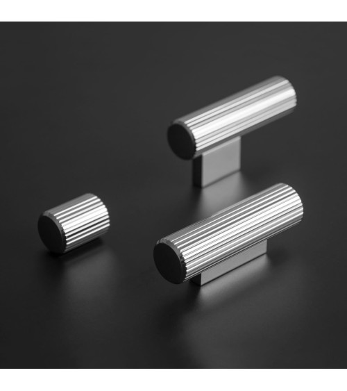 Tirador de mueble cromado brillante AVANTI en T diseño