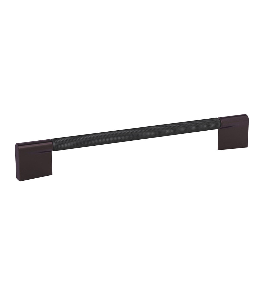 Tirador de mueble anodizado negro/titanio TIARA estriado diseño