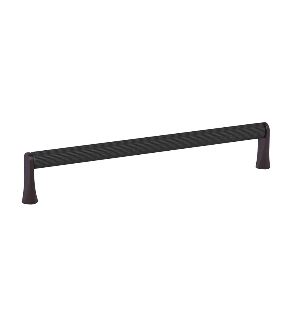 Tirador de mueble anodizado negro/titanio NATALE estriado diseño