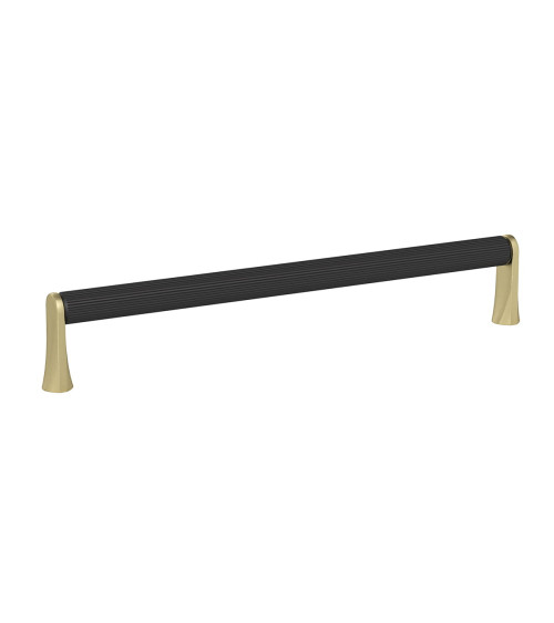 Tirador de mueble anodizado negro/oro mate NATALE estriado diseño