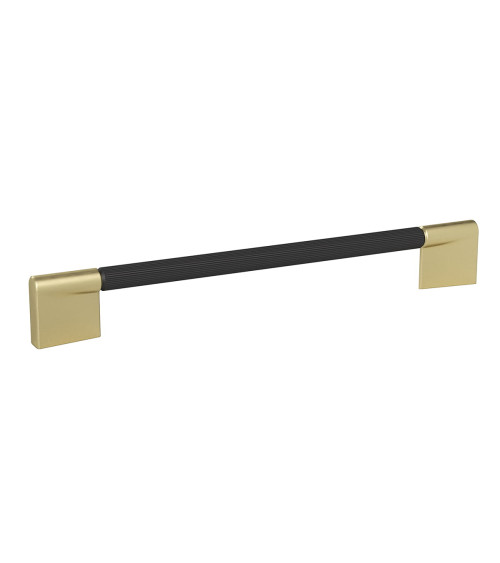 Tirador de mueble anodizado negro/oro mate TIARA texturizado diseño