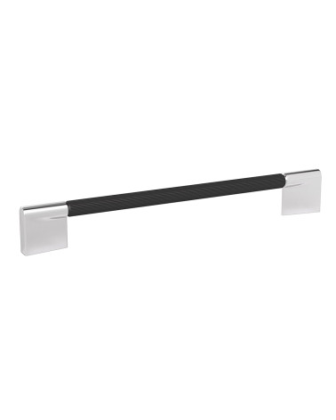 Tirador de mueble anodizado negro/cromo brillante TIARA texturizado diseño