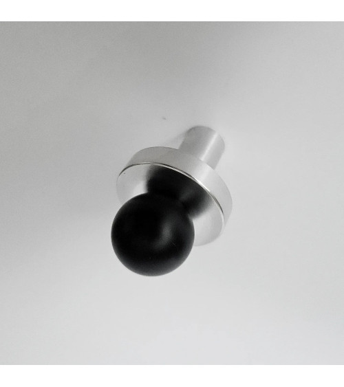 Botón de mueble negro/cromo pulido POLA tirador de diseño