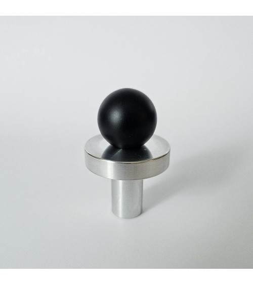 Botón de mueble negro/cromo pulido POLA tirador de diseño