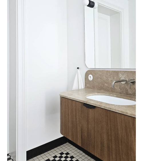 Botón de mueble negro/cromo pulido POLA tirador de diseño