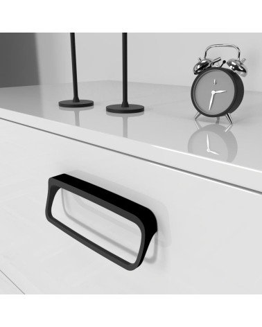 Tirador de mueble negro mate LAGO tirador de diseño montado en un mueble