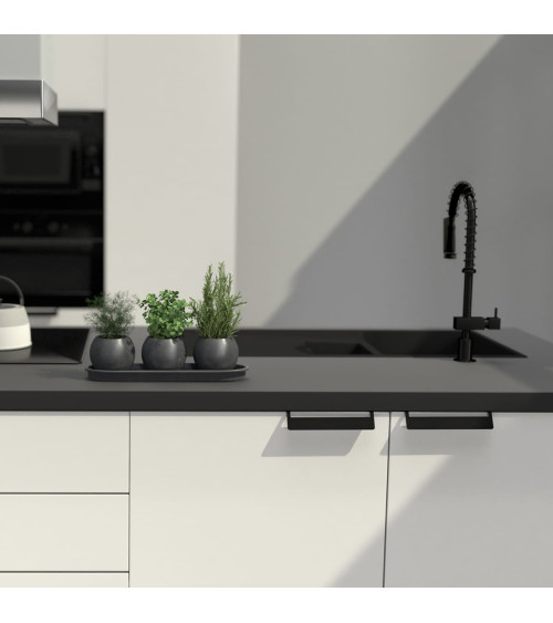 Tirador de mueble negro mate PRATO-2 tirador de diseño