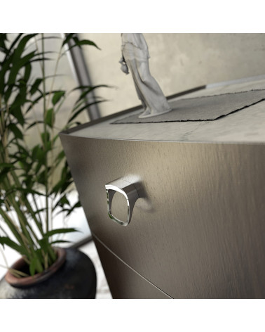 Tirador de mueble cromo pulido LAGO-1 tirador de diseño montado en un mueble