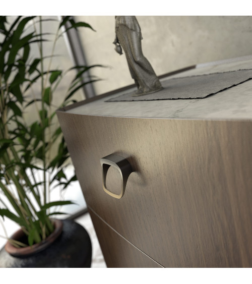 Tirador de mueble latón envejecido LAGO-1 tirador de diseño