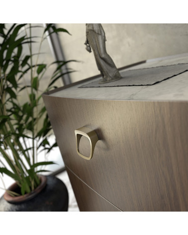 Tirador de mueble oro mate LAGO-1 tirador de diseño montado en un mueble