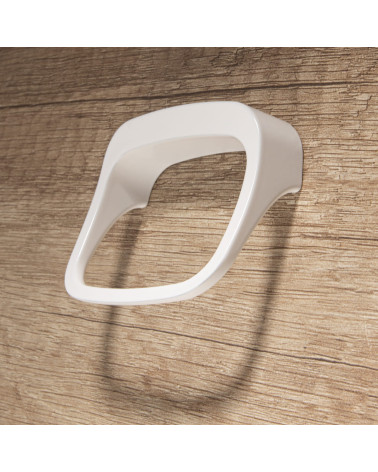 Tirador de mueble blanco LAGO-1 tirador de diseño vista ampliada montado en un mueble