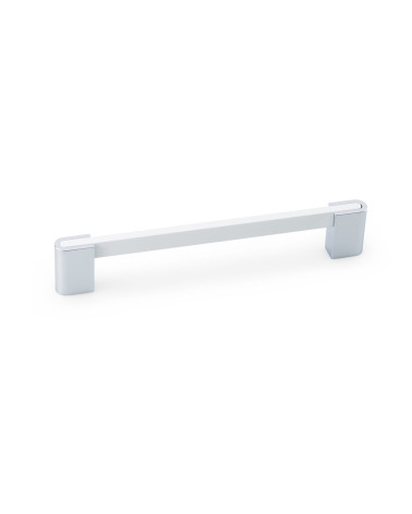 Tirador de mueble blanco brillante/cromo brillante PABLO tirador de diseño