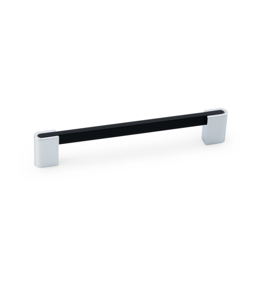 Tirador de mueble negro mate/cromo brillante PABLO tirador de diseño