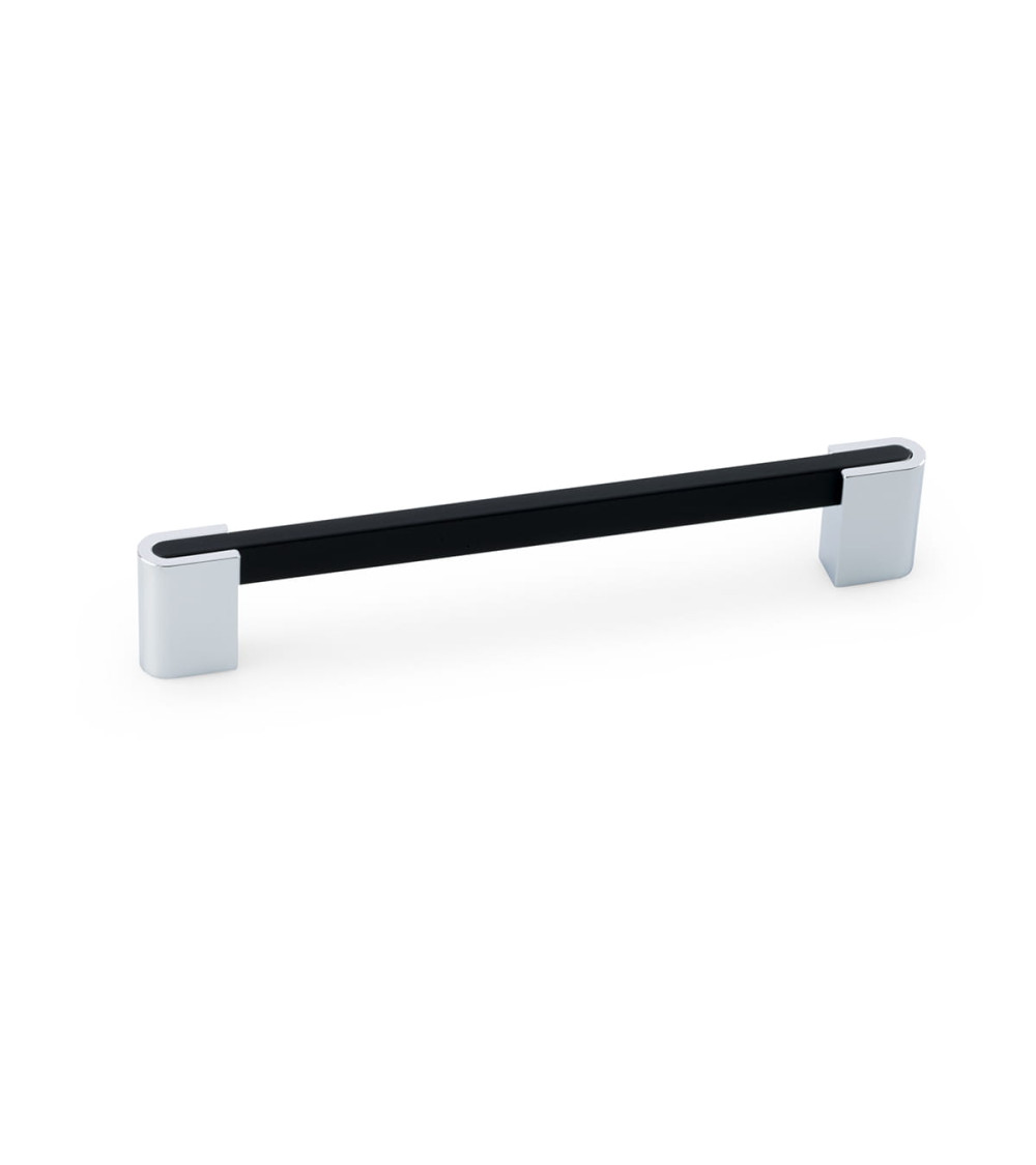 Tirador de mueble negro mate/cromo brillante PABLO tirador de diseño