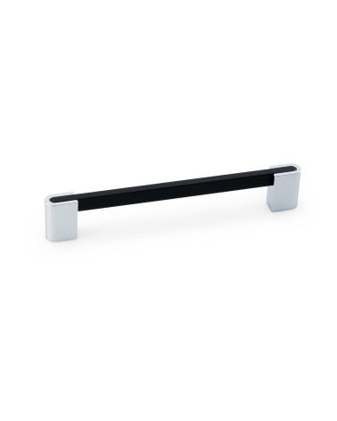 Tirador de mueble negro mate/cromo brillante PABLO tirador de diseño