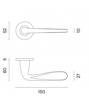 Manija de puerta HIACYNTA con dimensiones