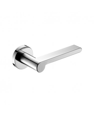 Maneta de puerta Pandora cromo pulido maneta de diseño vista superior inclinada