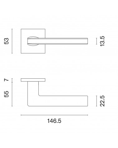 Tirador de puerta blanco PYROLA con dimensiones