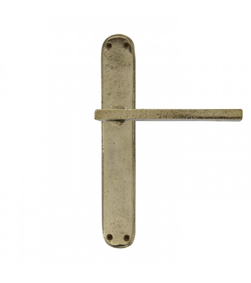 Manilla de puerta oro pulido sobre placa de bronce P2017 - manilla de diseño