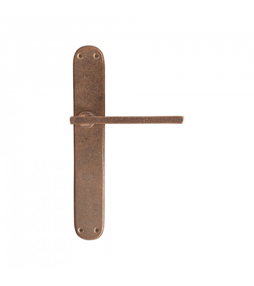 Manilla de puerta oro pulido sobre placa de bronce P2017 - manilla de diseño